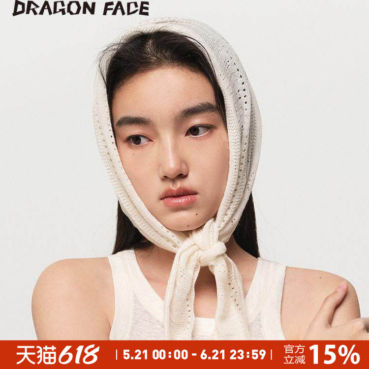 【明星同款】龙脸 DRAGON FACE 海岛钩花三角巾 丝巾 绵羊毛围巾