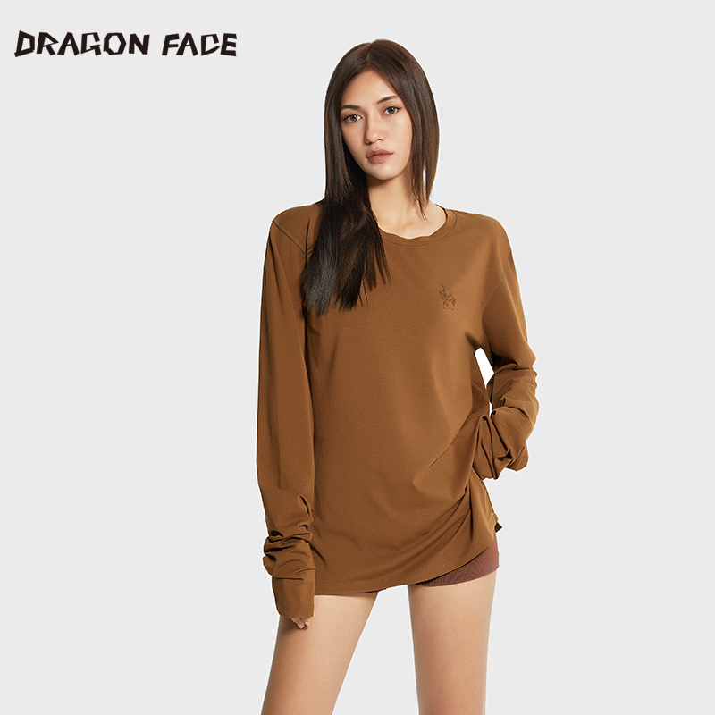 【何超莲同款】龙脸DRAGONFACE打底休闲百搭开衩宽松长袖打底上衣