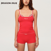 FACE 居家花边平角裤 新年红品 龙脸DRAGON 蕾丝棉感撞色三角内裤