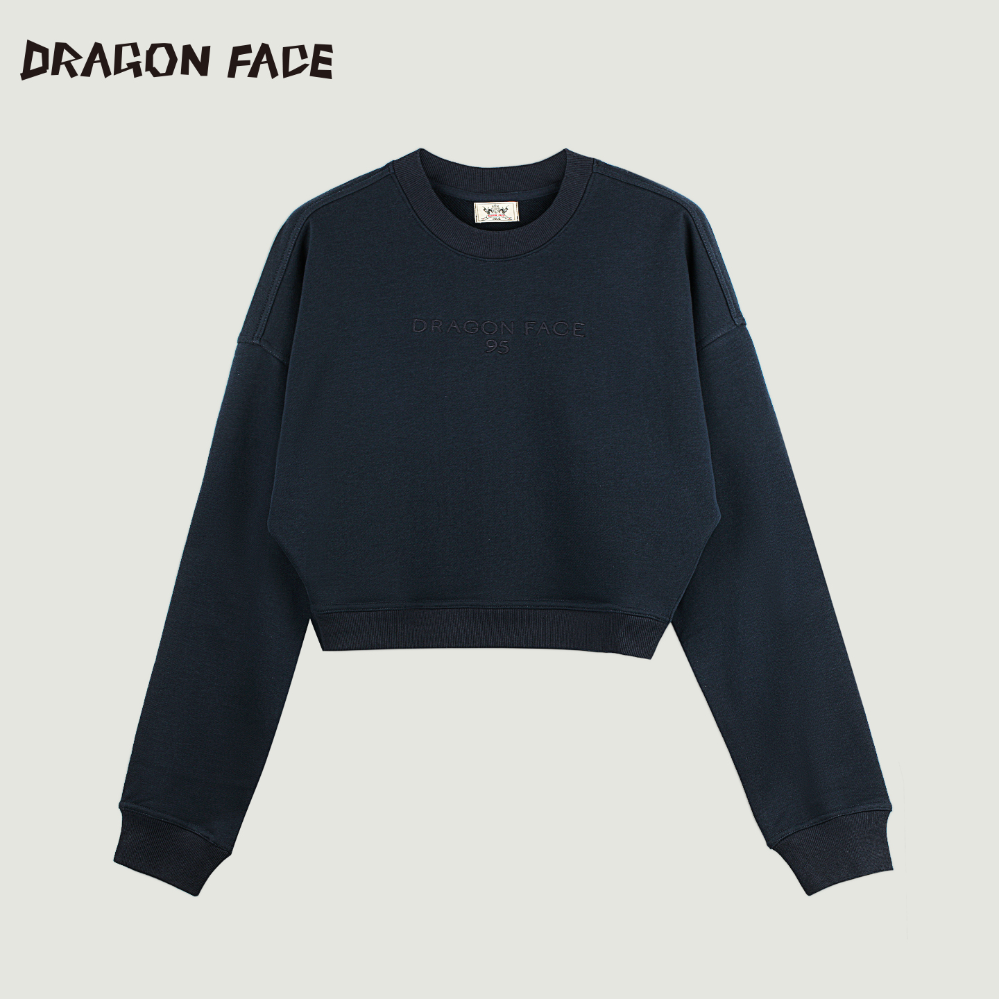 【明星同款】龙脸 DRAGON FACE学院刺绣短卫衣