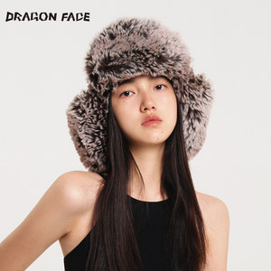 【明星同款】龙脸DRAGON FACE维京人帽子飞行员护耳毛帽秋冬新款