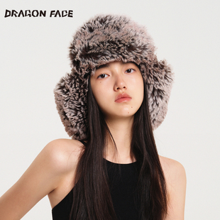 FACE 龙脸DRAGON 维京人帽子飞行员护耳毛帽秋冬新款 明星同款