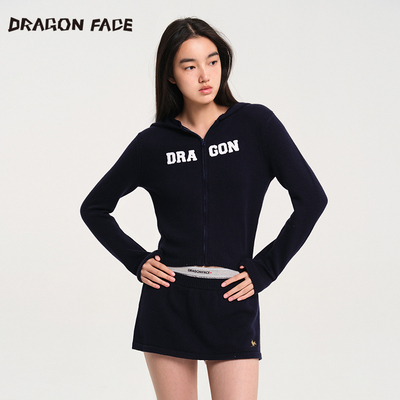 【明星同款】龙脸DRAGONFACE Newprep图书馆针织套装长袖上衣短裙