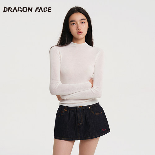 【何超莲同款】龙脸DRAGON FACE 复古牛仔蓬蓬短裙 牛仔裙