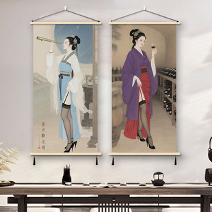 仕女图仿古真迹挂画美女黑丝图送兄弟朋友生日礼物黛玉搞笑装饰画