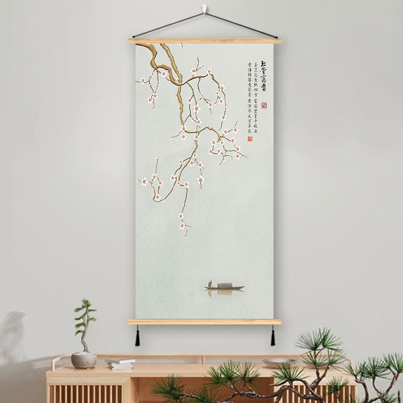 中式花鸟装饰画玄关吊挂画走廊过道禅意客厅书房背景墙壁画水墨画,家居饰品,现代装饰画,淘宝优惠券,粉丝福利购,淘宝优惠卷