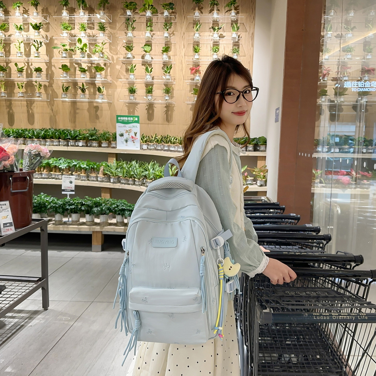 少女蝴蝶结大容量双肩包