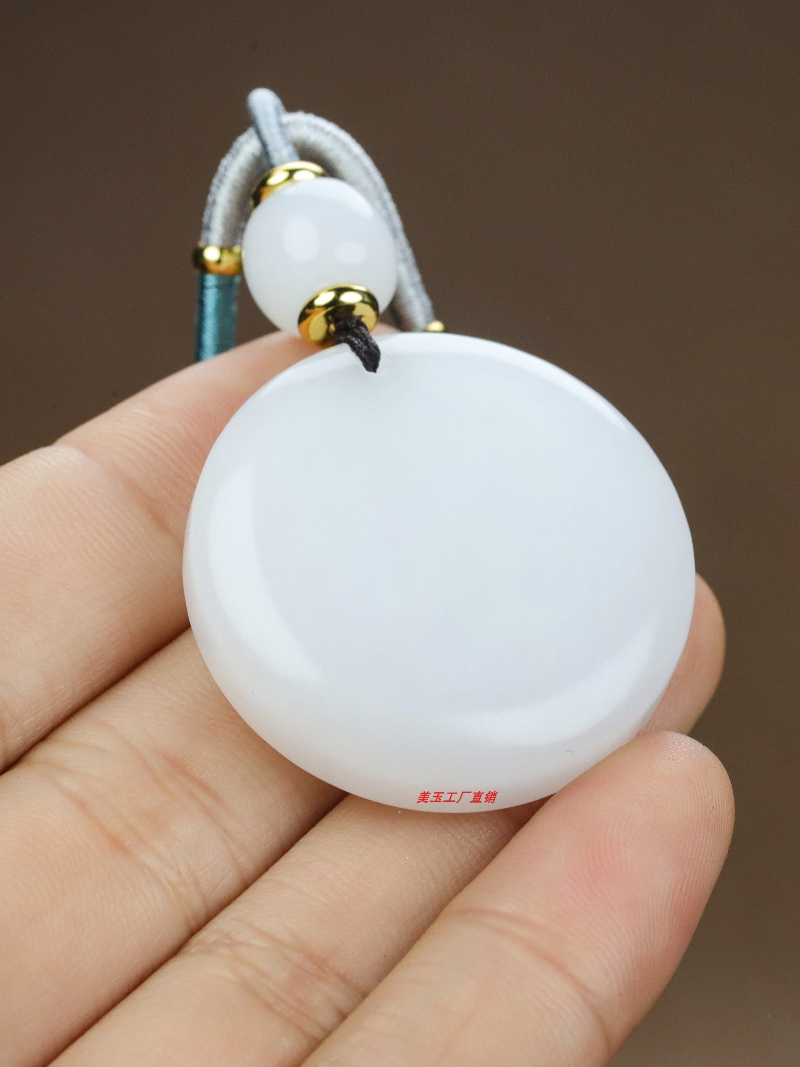 天然新疆和田玉羊脂白玉无事牌挂件玉石白玉平安扣吊坠男女款