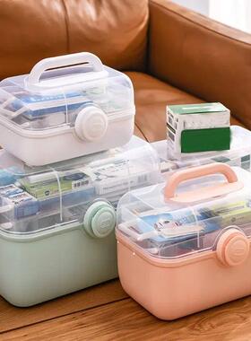 Large Capacity Family Medicine Organizer Box Portable First