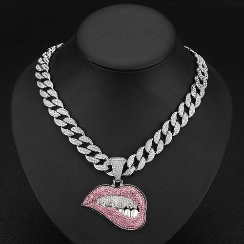 Sexy Lips Hip Hop Cuban Chain Necklace 嘴唇嘻哈古巴链项链