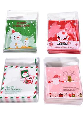 100pcs=1 Bag self-adhesive Candy Bags 4 Types Christmas Sant