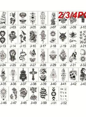 2/3/4PCS Semi Permanent Tattoo Stickers Vivid Colors Water
