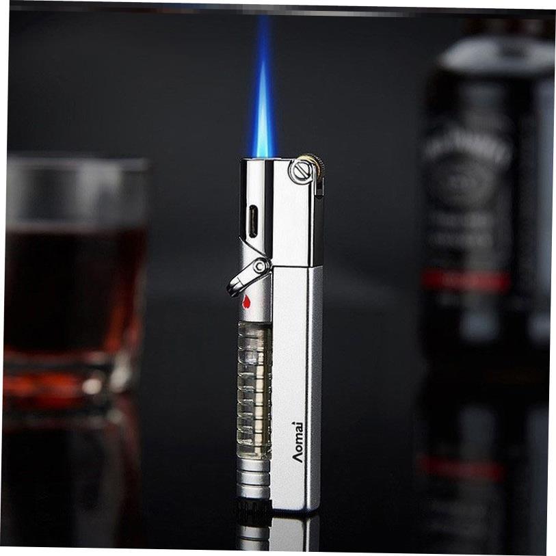 Visible gas tank long grinding wheel straight to lighter火机