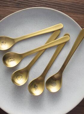 304 stainless steel gold teaspoon coffee mixing spoon