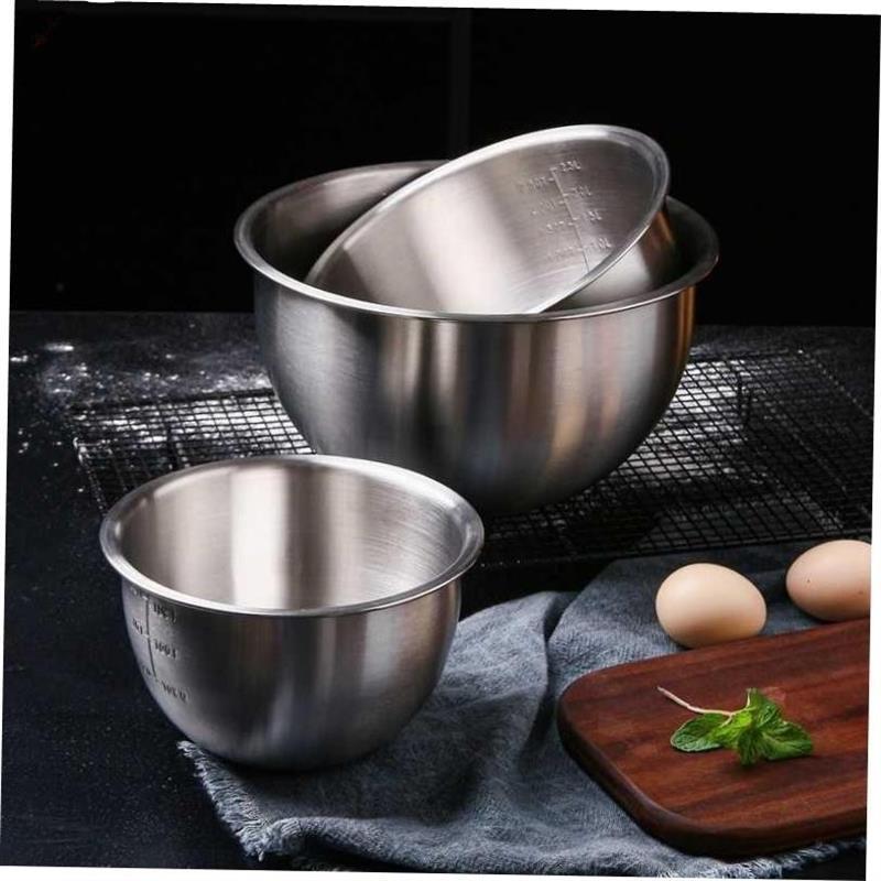 304 Stainless Steel Bowls Mixing Bowl with Scale Deep Mixing