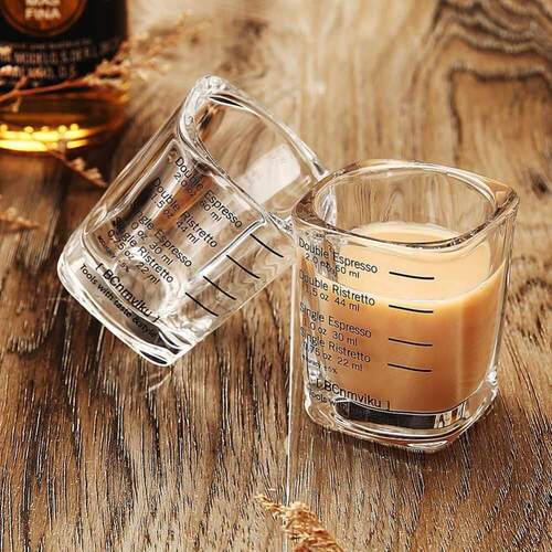 Square Expresso Cup Thickened Glass Jigger Ounce Cup