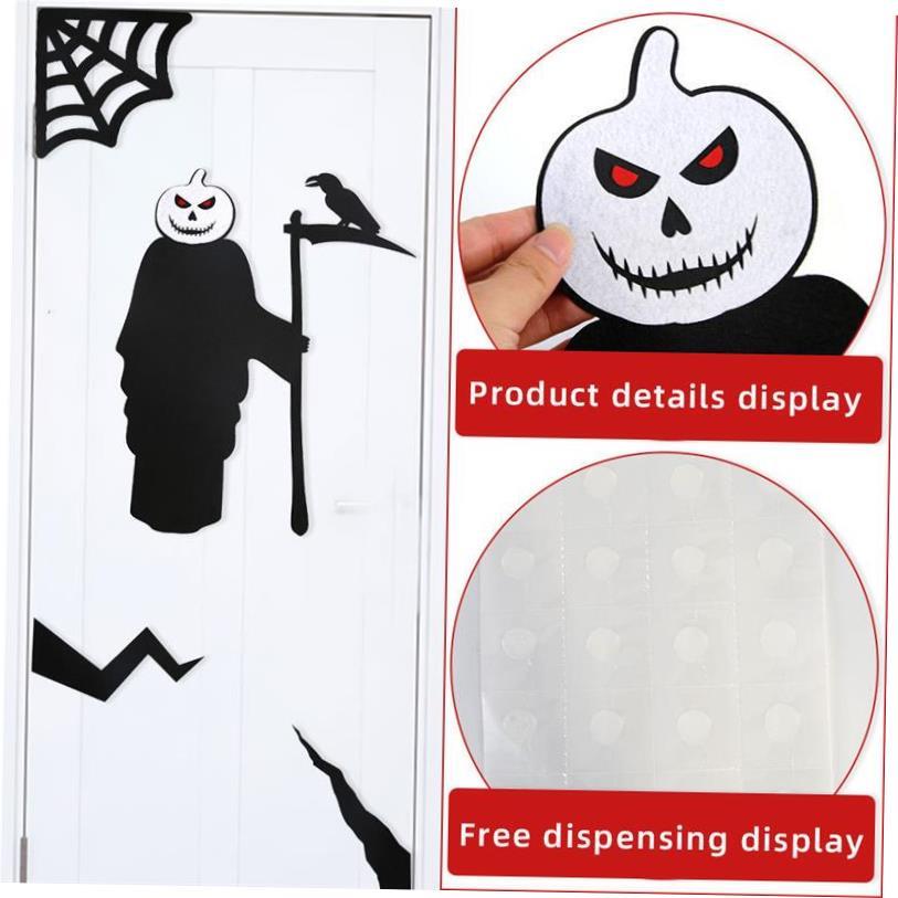 2pcs Halloween horror props felt door stickers wall stickers