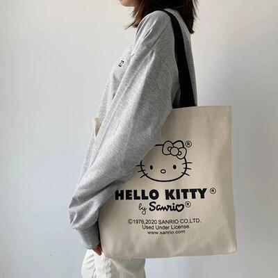 Canvas Tote Bag hello kitty Aesthetic Personalized Custom