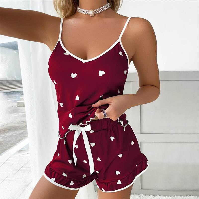 Milk Silk Sling Two Piece Sleepwear Set
