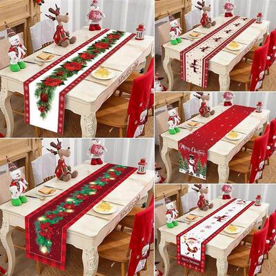 Christmas Table Runner Cloth Merry Christmas Table Decor