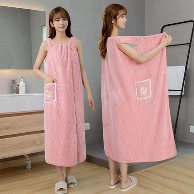 浴袍口袋浴裙Bath Towels Women Bathrobe Beach Shower Towel