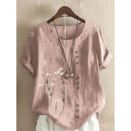 Fashion Women T Shirt 3d Flowers Print Sreetwear Casual O-ne