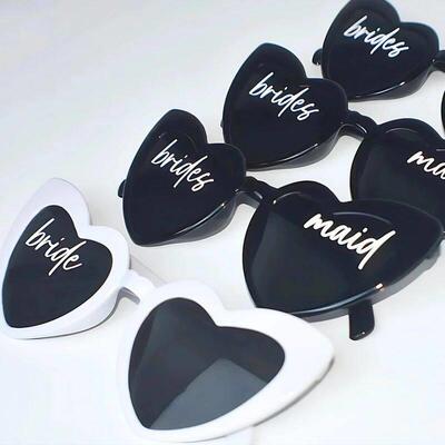 Bride Bridesmaid Heart Sunglasses Wedding Day Bachelorette