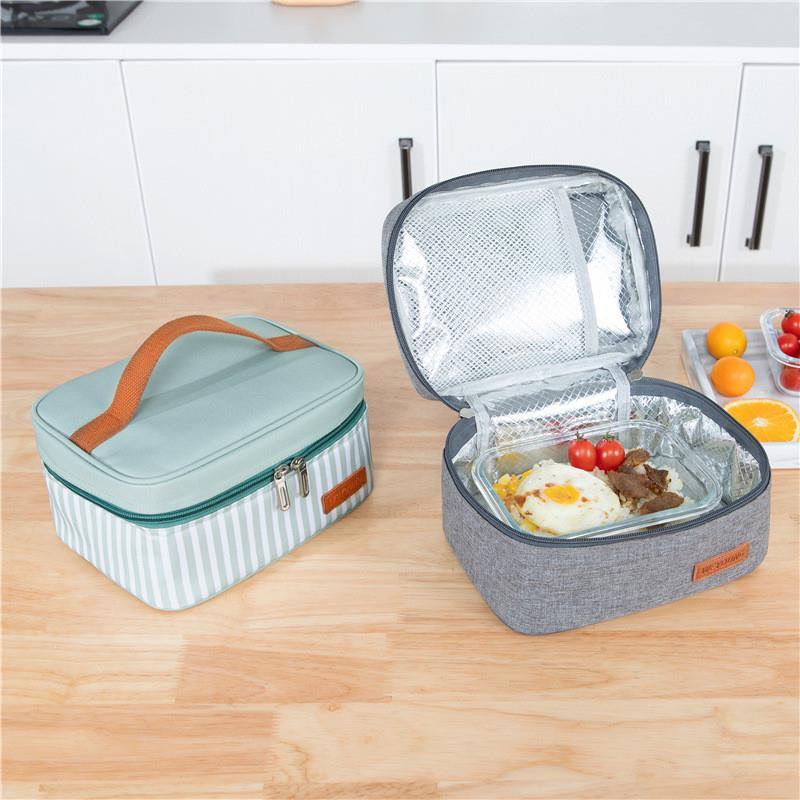 Oxford Cloth Striped Lunch Bag Student Hand Carrying Rice