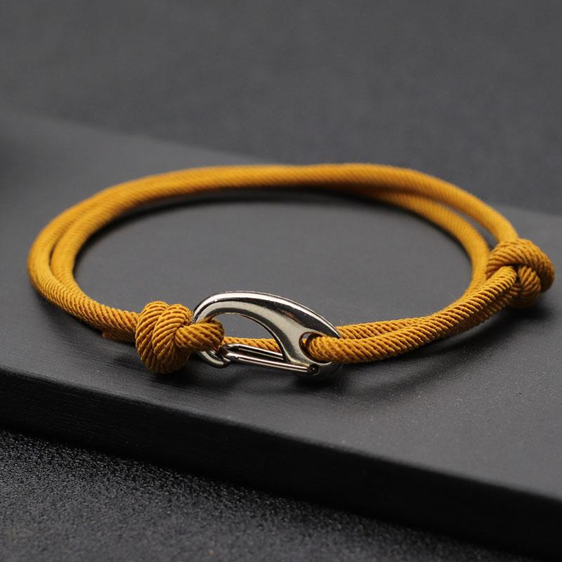 New Adjustable 3mm Thin Cord Bracelet Homme Double Layer