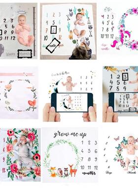 Baby Milestone Blanket Infant Photo Props Background Mats Po