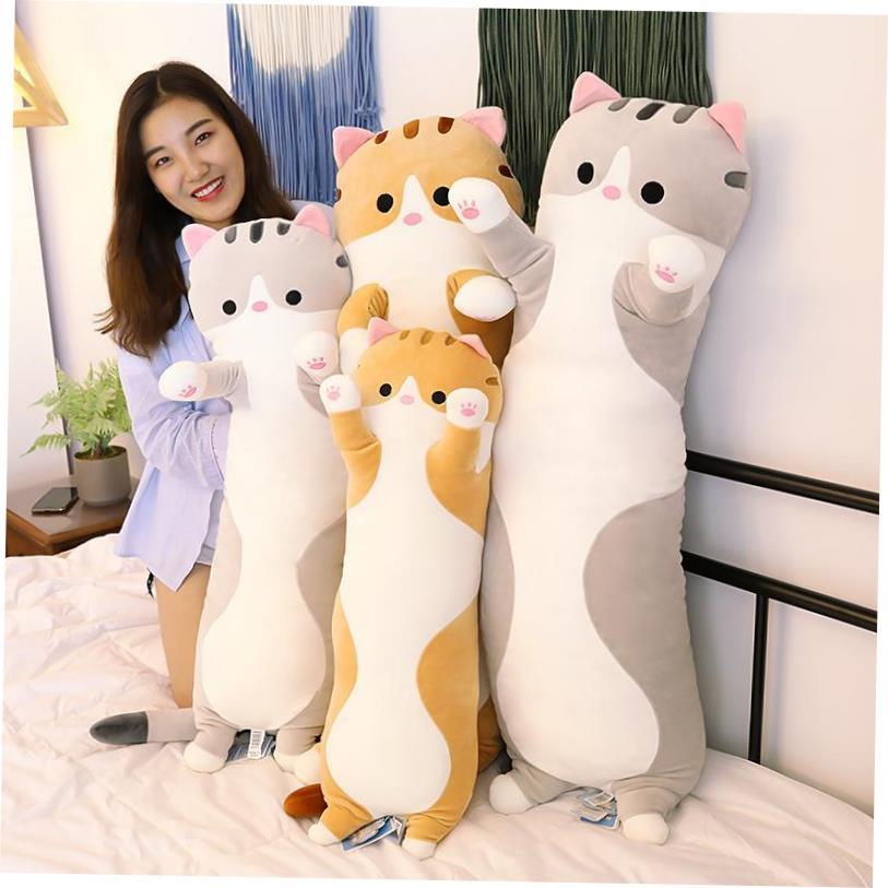 Stuffed plush cat toys long sleeping big pillows bed dolls