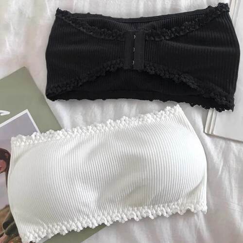 Lace Strapless Bra Women Sexy Tube Top Invisible Push Up Bra