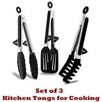 Silicone Kitchen Tongs Mini Serving Tongs Cooking Pans thumbnail 4