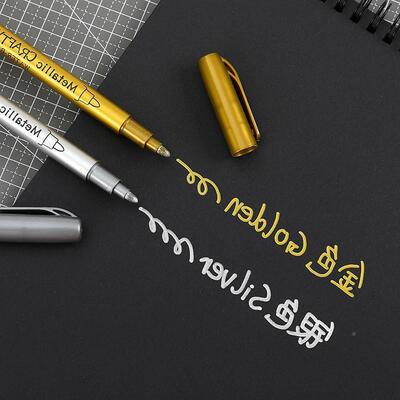 metallic brush pen gold silver craftwork signature金属记号笔