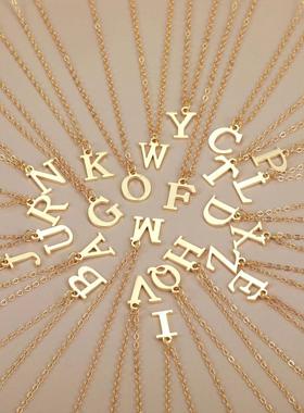 26英文字母不锈钢项炼女士26字母项炼