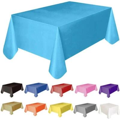 Plastic Disposable Solid Color Tablecloth Birthday Party Wed