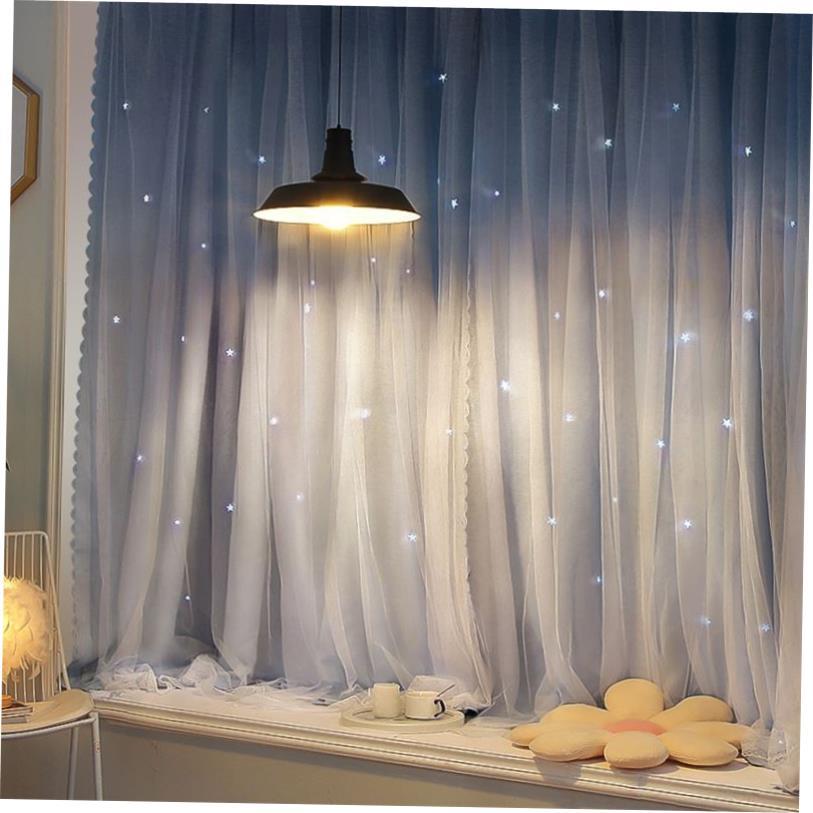 No Need to Punch Velcro Curtain Shading Yarn Window Curtains
