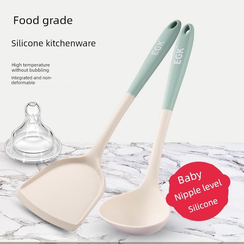 Silicone spatula, stir-frying pan, slotted spoon kitchen set