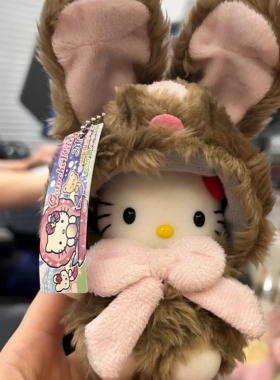 日本代购立耳兔凯蒂猫毛绒挂件