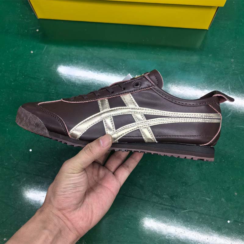 Tiger虎冢鞋皮面巧克力色男鞋厚底复古休闲德训鞋女低帮阿甘鞋潮