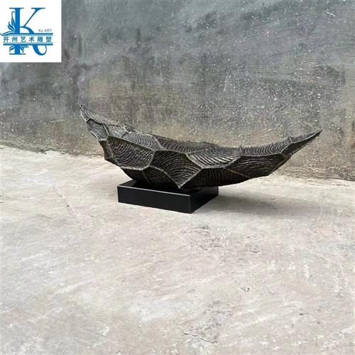 大型抽象玻璃钢船造型雕塑落地摆件售楼处营销会展中心艺术软装品