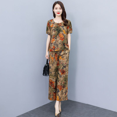 中老年套装女新款妈妈夏装宽松