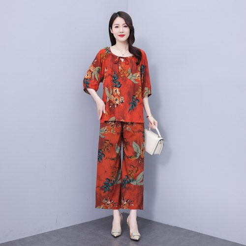 2026新款夏季薄款套装中老年妈妈