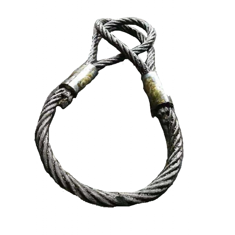 双扣压制钢丝绳吊索具铝压扣压头压套钢丝绳起重索具吊具14mm16mm