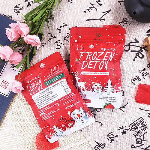 跨境电商Frozen Collagen Detox capsules 蓝色/红色雪人胶囊