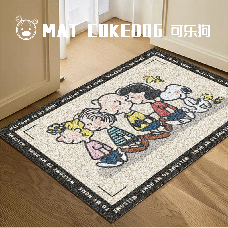 史努比入户地垫卡通现代家用丝圈可裁剪耐脏耐磨玄关垫进门脚垫子