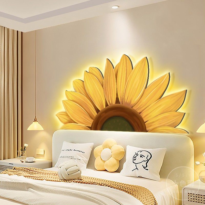 向日葵卧室装饰画客厅沙发背景墙挂画奶油风壁画床头壁灯玄关灯画,家居饰品,氛围画/灯画,淘宝优惠券,粉丝福利购,淘宝优惠卷