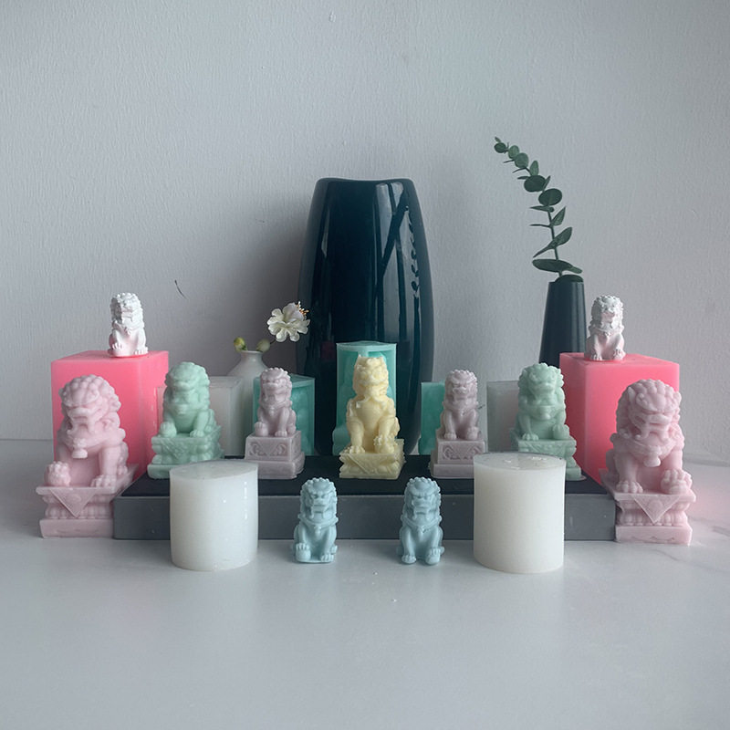 3D狮子硅胶模具diy麒麟