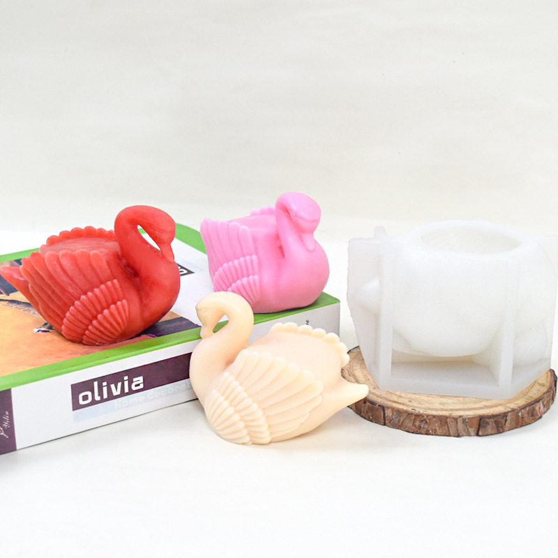 3d立体天鹅硅胶模具diy制