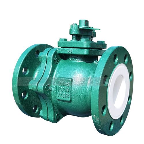 衬氟球阀衬四氟阀门dn100铸钢304耐酸碱防腐蚀放料手动开关Q41F46